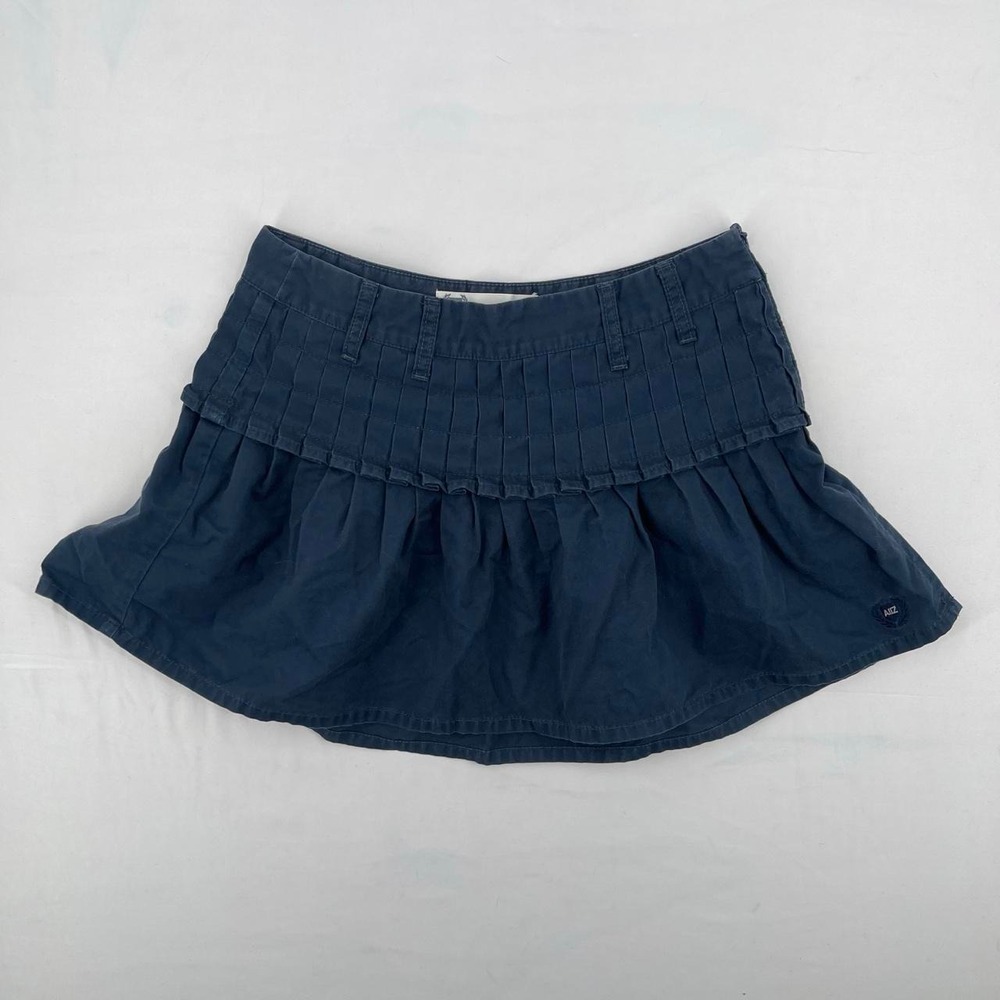 Vintage Y2K Pleated Micro Mini Skirt 25 XS Low Rise Preppy Schoolgirl Coquette